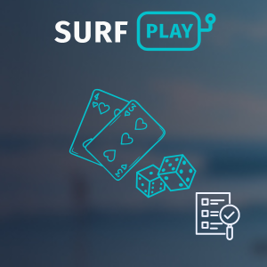 Surfplay cards and dice for gambling.